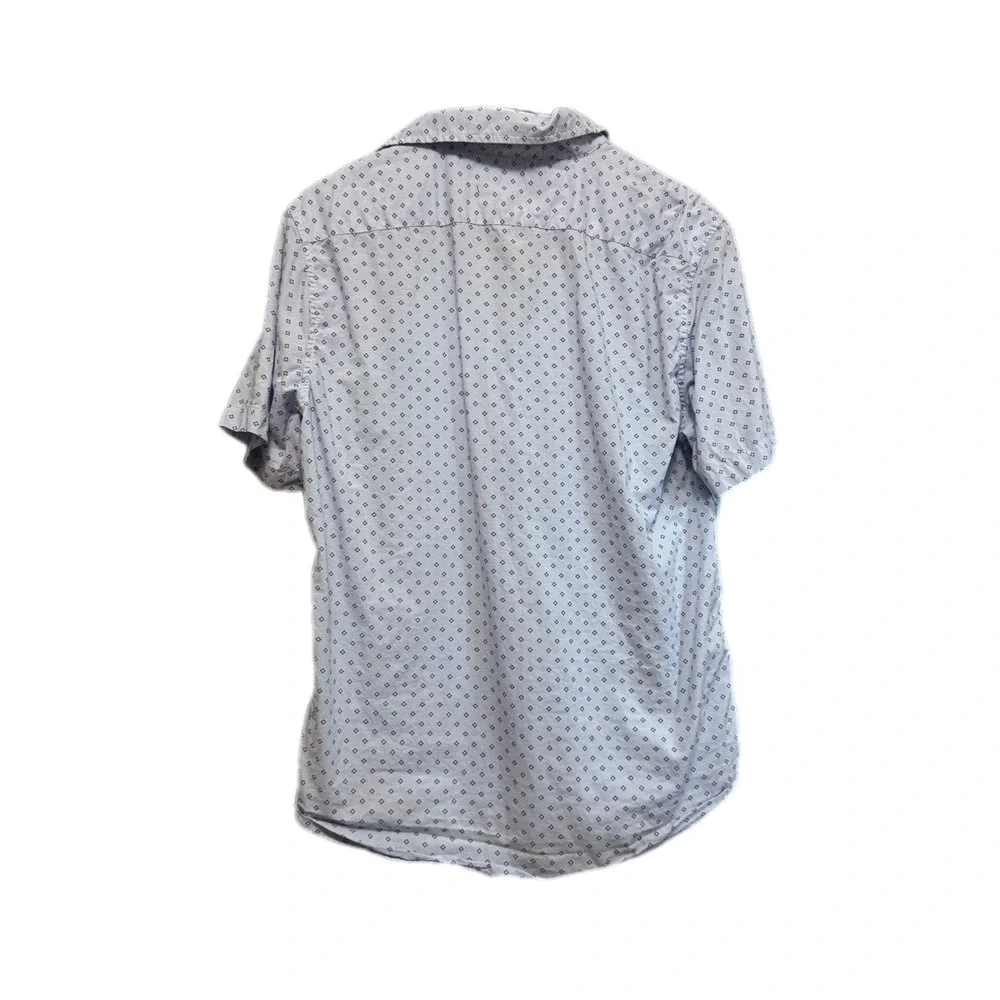 Banana‎ Republic Button Down Shirt Mens M Blue Excellent Geometric Short Sleeve